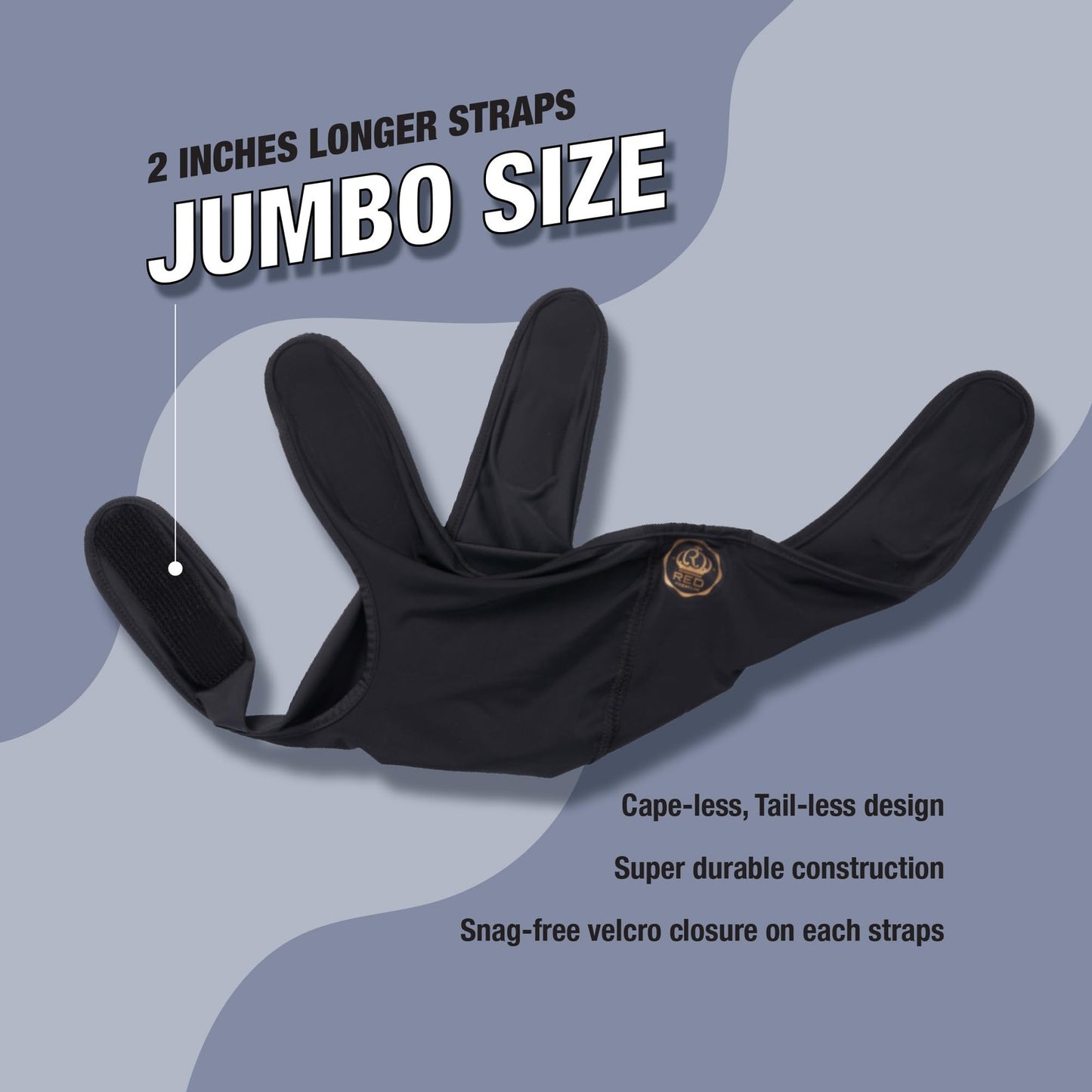 Jumbo Black Charcoal Gray Durag Adjustable Comfortable Design for Hair Protec...