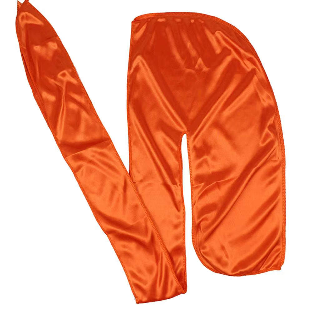 Unisex Men Silk Durag Match Silky Bonnet for Women Silky Durags Bandanas for Men Turban Hat Long Tail Do Durag Waves Cap