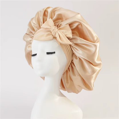 Sleeping Hat Women Satin Solid Night Sleep Cap Hair Care Bonnet Nightcap for Women Men Unisex Cap Bonnet De Nuit Shower Turban