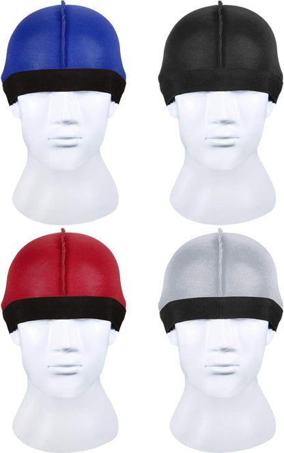 8 Pack Silky Durags for Men 4 Wave Cap 4 Long Tail Do Rags 360 Waves Elastic Headwraps for Men Women
