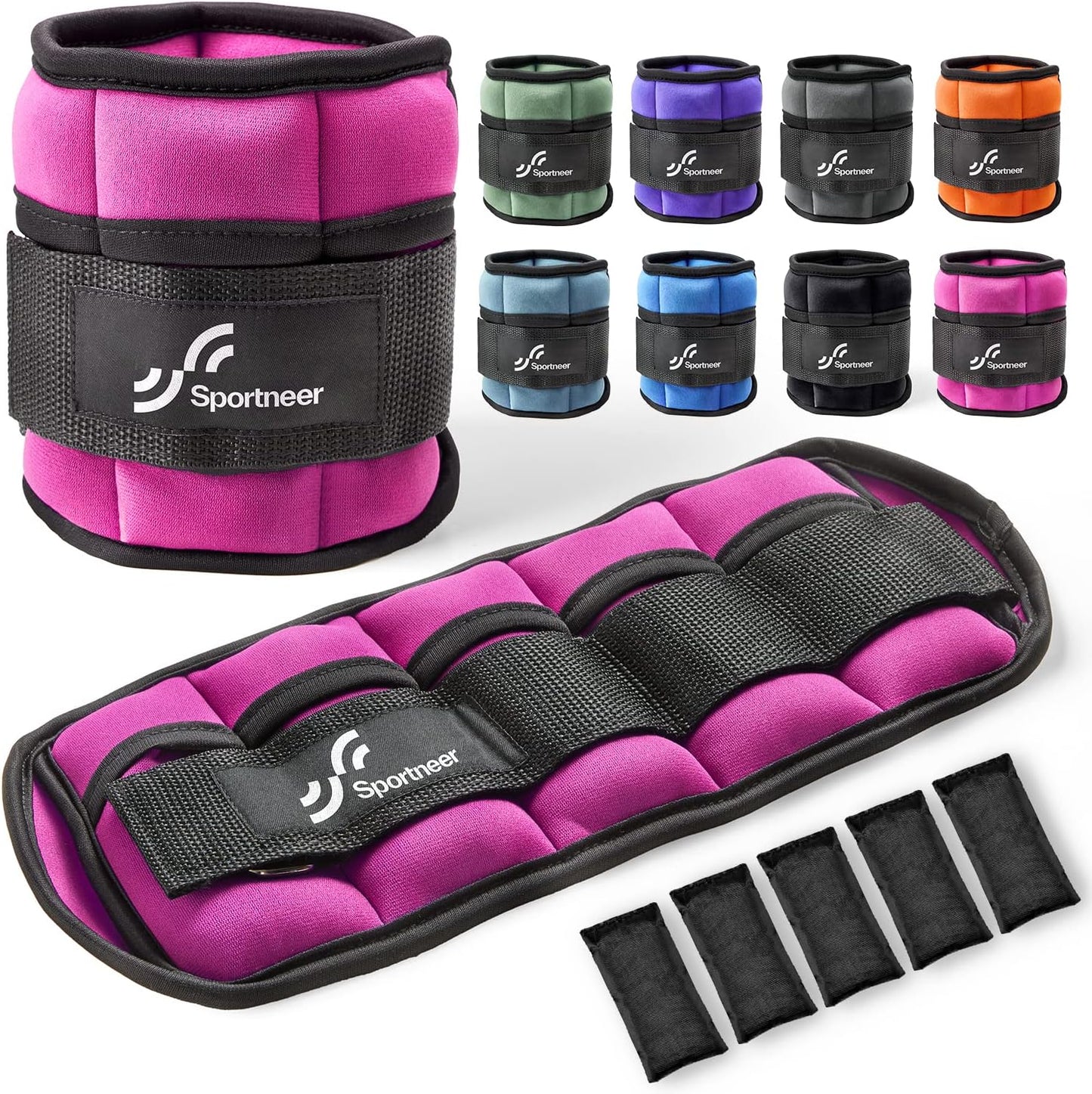 Adjustable Ankle/Wrist Weights for Men Women Kids, Weighted Leg & Cuff Strength Training for Yoga Walking Running Aerobics Gym Fitness Physical Therapy