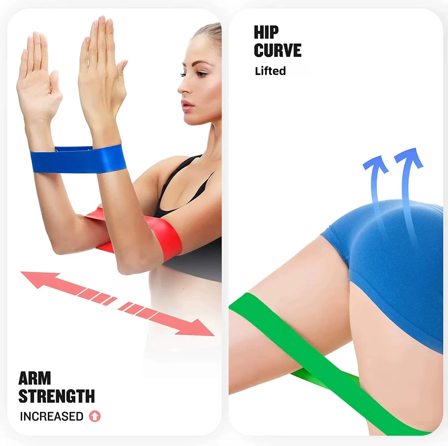TPE Yoga Resistance Band, Fitness Resistance Band, Buttock Shaping Band, Exercise Set for Buttock Training and Lifting