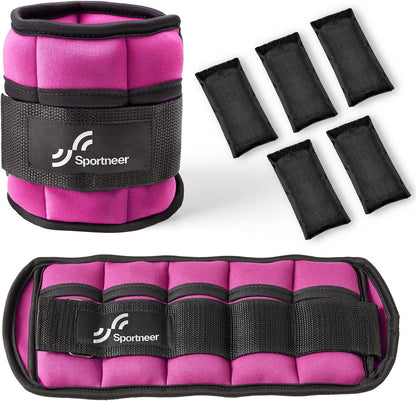 Adjustable Ankle/Wrist Weights for Men Women Kids, Weighted Leg & Cuff Strength Training for Yoga Walking Running Aerobics Gym Fitness Physical Therapy