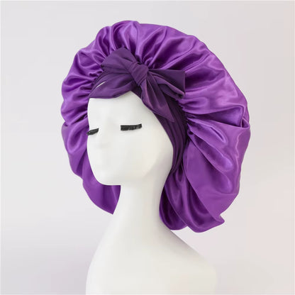 Sleeping Hat Women Satin Solid Night Sleep Cap Hair Care Bonnet Nightcap for Women Men Unisex Cap Bonnet De Nuit Shower Turban