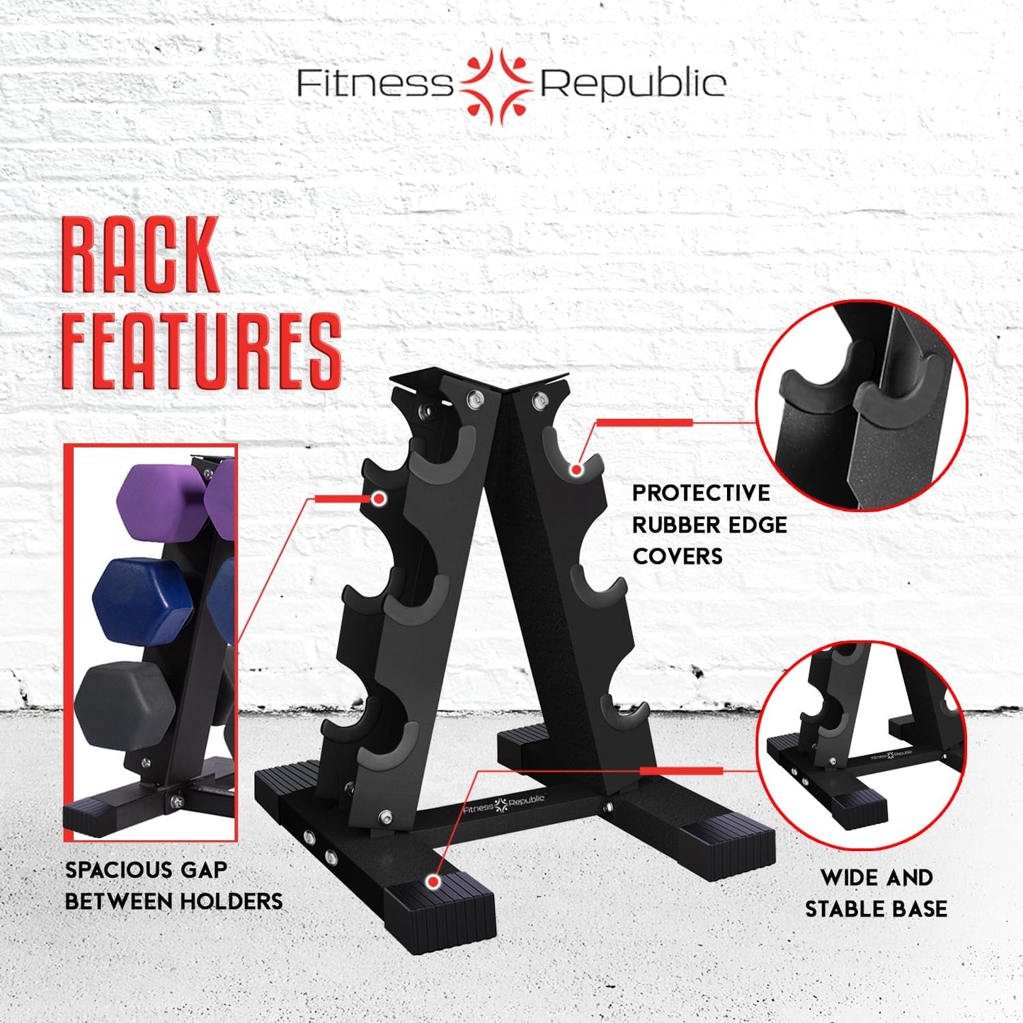 Neoprene Dumbbells Weight Storage Rack - 2.0 MM Thick Steel Weight Organizer - Ideal Choice for Home Gym - Easy to Assemble and Store