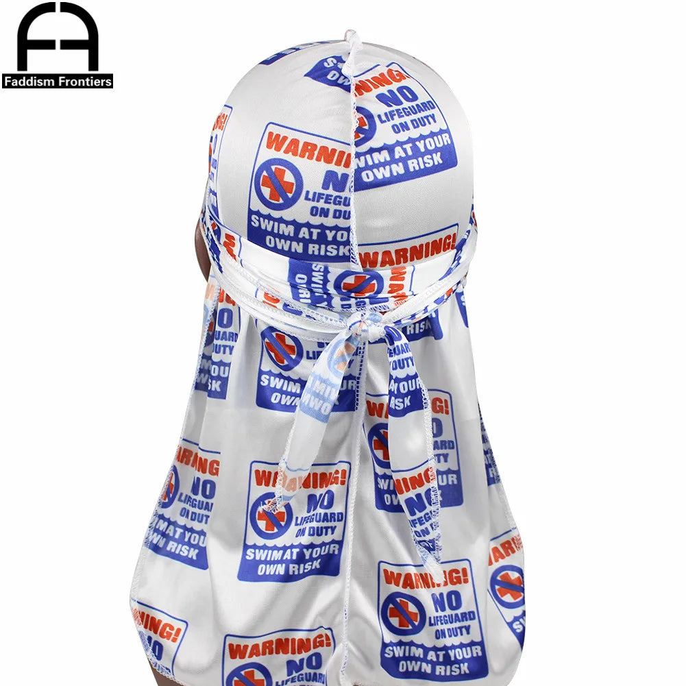 Men Silky Colorful Money Durag Bandanas for Men Silk Durag Long Straps Headwrap Hair Wave Brush Style Durag