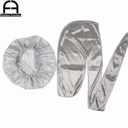 Unisex Men Silk Durag Match Silky Bonnet for Women Silky Durags Bandanas for Men Turban Hat Long Tail Do Durag Waves Cap