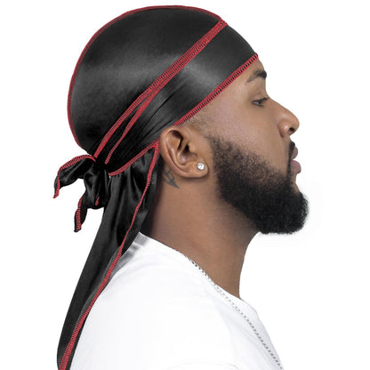 Silky Durags for Men Women 360 Waves with Wave Cap Extra Long Tails