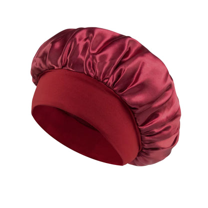Large Satin Bonnet,Silk Bonnet Hair Wrap for Sleeping, Sleep Cap with Elastic Soft Band, Big Bonnets for Women Hair Care