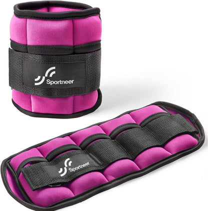 Adjustable Ankle/Wrist Weights for Men Women Kids, Weighted Leg & Cuff Strength Training for Yoga Walking Running Aerobics Gym Fitness Physical Therapy