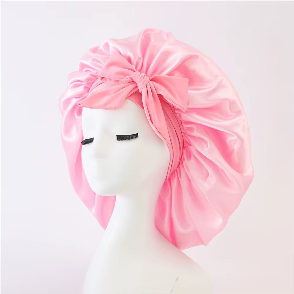 Sleeping Hat Women Satin Solid Night Sleep Cap Hair Care Bonnet Nightcap for Women Men Unisex Cap Bonnet De Nuit Shower Turban