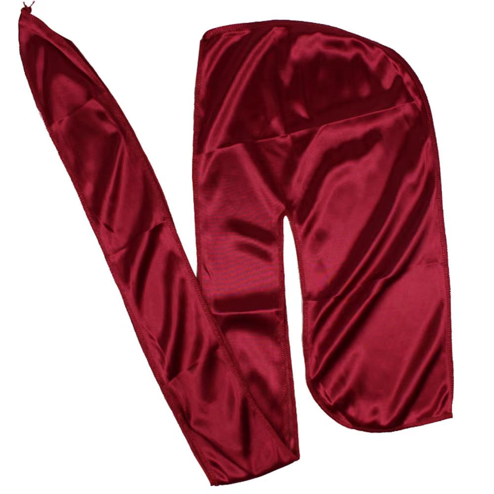 Unisex Men Silk Durag Match Silky Bonnet for Women Silky Durags Bandanas for Men Turban Hat Long Tail Do Durag Waves Cap