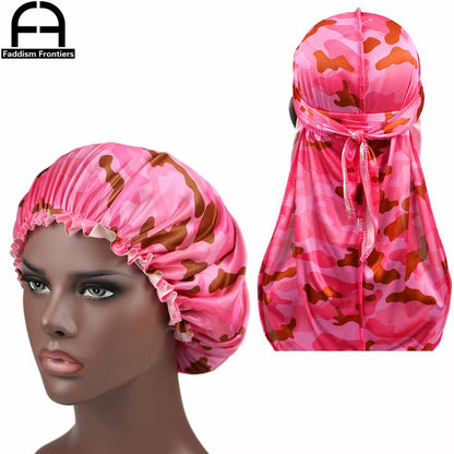 Unisex Men Silk Durag Match Silky Bonnet for Women Silky Durags Bandanas for Men Turban Hat Long Tail Do Durag Waves Cap