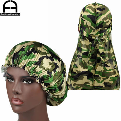 Unisex Men Silk Durag Match Silky Bonnet for Women Silky Durags Bandanas for Men Turban Hat Long Tail Do Durag Waves Cap